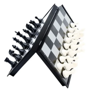 Klappbares magnetisches Schachbrett, 19,5 x 19,5 cm, tragbares Schachbrett, internationales Schachspiel, Geschenk für Erwachsene, Kinder, Anfänger