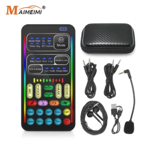 I9 Voice Changer Mit Kopfhörer Mit Mikrofon Mini Soundkarte Audio Wirkung Bluetooth-Kompatibel Live Sound Karten Stimme Werkzeug
