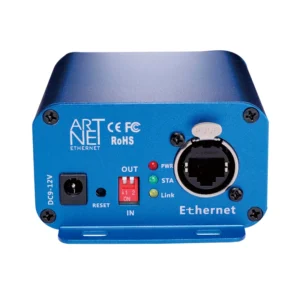 Artnet zu DMX-Controller, DMX-Ethernet-Beleuchtungscontroller, professionelle Artnet-DMX-Schnittstelle, 3-poliger Ausgang, Aluminiumgehäuse