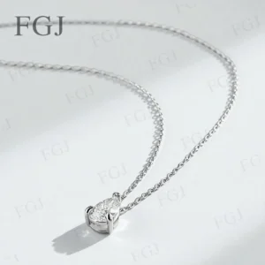Halskette mit individuellem Birnen-Anhänger aus 925er-Sterlingsilber, Moissanit-Diamant, funkelnd, für Frauen, Weihnachtsfeier, Schmuck, Geschenke