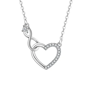 925 Sterling Silber Zirkon Herz Ineinandergreifende Retro Halsketten Für Frauen Hals Kette Luxus Qualität Schmuck Zubehör