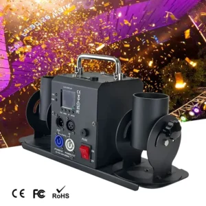 Bühneneffekte Doppelkopf-Konfetti-Maschine DMX512 Streamer Launcher Concierge Flower Machine für Hochzeitsfeier