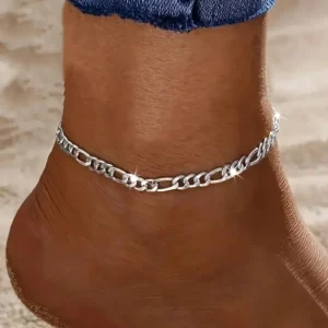 Heiße Luxus 925 Sterling Silber Armbänder Fußkettchen y2k 4 MM Kette für Frauen Männer Hochzeit Hübscher Schmuck Zubehör Mode Geschenke