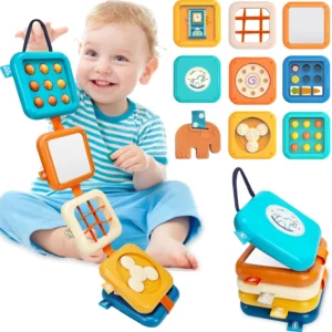 Busy Board for Toddlers Montessori Sensory Toys Baby Folding Activity Cube Fine Motor Skill Learning Education Toys for Kid Gift