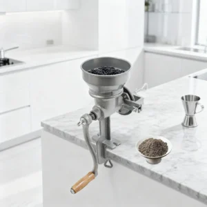 Handbetriebene manuelle Getreidemühle aus Manganstahl, C-Typ Tischklemme, max. 1,1 lbs Füllkapazität, grob bis fein mahlen, arbeitssparend, langer Griff, für Weizen, Mais, Bohnen, Nüsse, Hülsenfrüchte, Haushalt, Restaurant, Lebensmittelverarbeitung