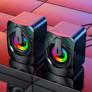 Computer-Lautsprecher PC-Soundbox HIFI Stereo-Mikrofon mit LED-Beleuchtung für Desktop-Computer Surround-Musik RGB Gaming-Lautsprecher