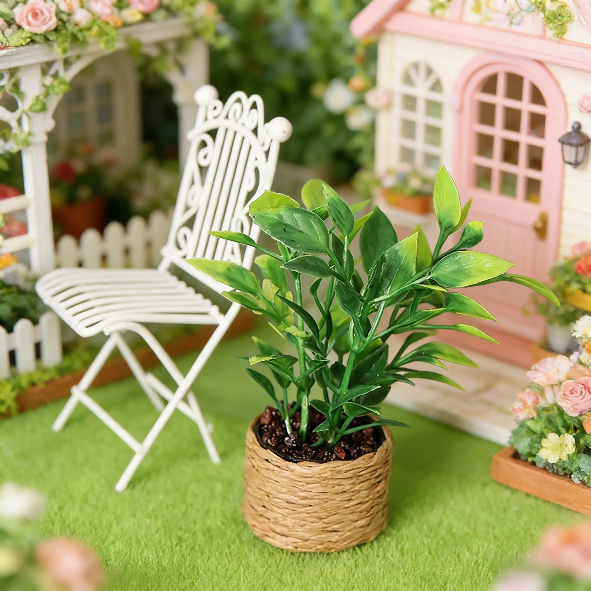 Puppenhaus-Miniatur Orangenbaum Im Topf Grüne Topfpflanzen Gartenmöbel Deko-Spielzeug Puppenhaus-Miniatur Orangenbaum Im Topf Grüne Topfpflanzen Gartenmöbel Deko-Spielzeug – Bild 6
