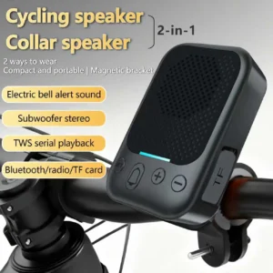 Tragbarer Bluetooth Sportlautsprecher – Wasserdichter Outdoor-Lautsprecher mit Fahrradhalterung, Magnetclip, FM-Radio, TF-Karte und TWS