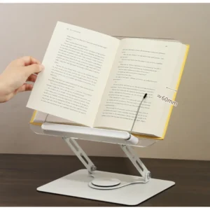 Verstellbarer Buchständer mit 360°-Drehung – Faltbare Lesestütze mit Seitenhaltern für Bücher, Tablets und Dokumente