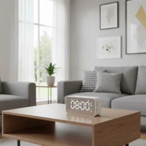 Multifunktionaler Bluetooth-Lautsprecher mit Digitalanzeige, Mini Tragbares FM-Radio, Stereo-Sound Musikplayer für den Schreibtisch