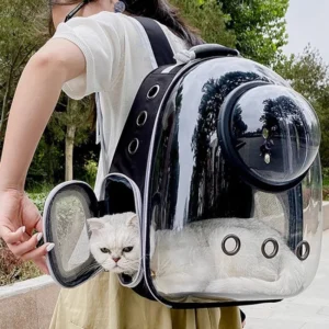 Cat Backpack Carrier with 360° Transparent Bubble and Breathable Design – Spacious Lightweight Travel Bag for Outdoor Adventures