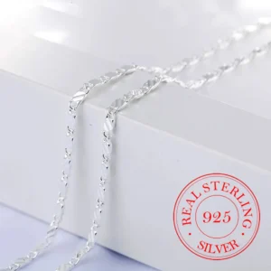 925 Sterling Silber 16/18/20/22/24/26/28/30 Zoll 2mm Charm Kette Halskette Für Frauen Mann Hochzeit Schmuck Collares para muje