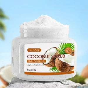 350g Coconut Scrub Is Rich in Skin Care Ingredients Such as Walnut Shell Powder, Glycerin, and Coconut Extract, with a Fresh Coconut Scent. It Contains Gentle and Fine Scrub Particles That Deeply Cleanse the Skin, Removing Impurities, Physically Exfoliating, Deeply Nourishing, and Providing a Refres