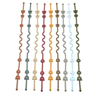 Silicone Pacifier Chain Secure Straps Toy & Cup Holder for Strollers & Chairs