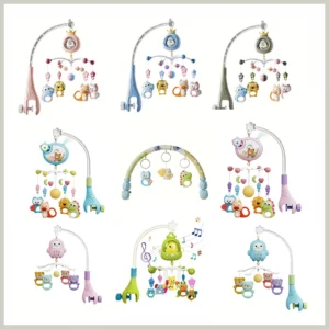 Musikalisches Baby-Mobile Spielzeug Projektor Nachtlicht Sensorische Hängende Rasseln für Neugeborene Kinderwagen
