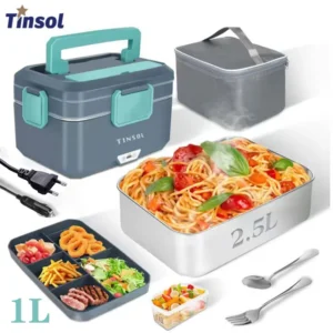 TINSOL Neue 3,5 l elektrische Lunchbox, 90 W, tragbare Lebensmittelheizung, geeignet für Auto oder Zuhause, auslaufsichere Mittagessenheizung, Mikrowelle
