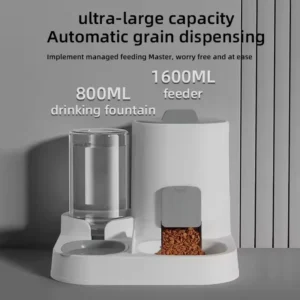 Automatic Cat Dog Feeder And Water Dispenser Combo Large Capacity Gravity Pet Food Water Feeder For Small Medium Pets