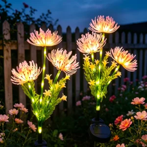 Solar-Gartenleuchten für Außenbereich, Wasserdichte Simulierte Blumen-Dekorationsleuchten für Garten, Hof und Terrasse
