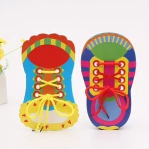 Schnürsenkel-Einfädeln, Lehrspielzeug, Lernen Sie, Schnürsenkel zu binden, Spielzeug für Kinder, Kleinkinder, Feinmotorik-Spielzeug, frühes Lernspielzeug für Jungen und Mädchen