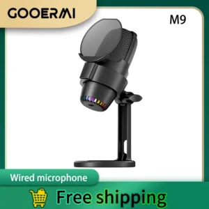 GOOERMI M9 Professionelles Podcast-Ausrüstungsset, kabelgebundenes Mikrofon, tragbarer Live-Stream, Studioaufnahme, Kondensator, Gaming-Mikrofon