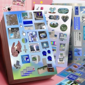 8/16 Blatt y2k Gen Z Electronic Memories Style Retro Dreamcore Collages Journals Diary Scrapbook Sticker