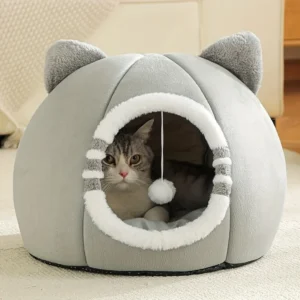 Tiefschlaf-Katzenhöhle mit weicher Matte für Katzen, Haustierprodukte, Tasche, Sofa, Haustierhaus, Hundekorb, Zelt, für bärtige Katzen, Cama Para