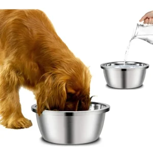 Hundefutterspender aus Edelstahl, 20 cm, 24 cm, 28 cm, 30 cm, runde Wasserfutternapf für kleine, mittelgroße und große Hunde, Heimtierbedarf