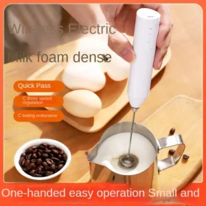 Automatischer Edelstahl-Handmixer, Mini Tragbarer Mixer mit 3 Geschwindigkeitsstufen, USB-Aufladbarer Milchaufschäumer für die Küche