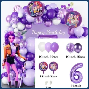 Anime Pop Idol Folien-Latex-Helium-Ballon-Set für Teenager-Mädchen Virtuelle Sängerin K-Pop Musik Geburtstagsparty Heim-Foto-Party-Deko-Zubehör