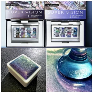 Neue 2025 Super Vision Künstler, solide halbe Pfannen, Chamäleon-Aquarellfarben, 8 Farben, Aluminiumgehäuse, Kunstbedarf für Anfänger