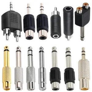 5Pcs 6,5/6,35mm Mono Stereo Audio Adapter TS Interconnect 1/8 "1/4" Stecker auf RCA weibliche Jack Stecker Konverter Lautsprecher