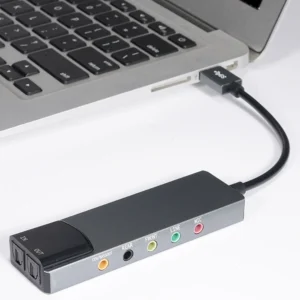 6-in-1 USB externe optische Soundkarte Multifunktions-Audio-Konverter-Adapter für Notebook-Aluminium-Soundkarte