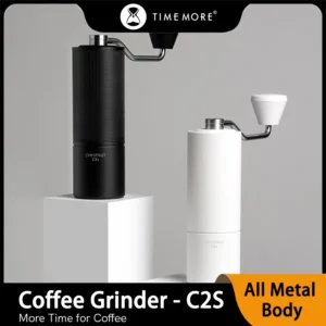 TIMEMORE C2S Manuelle Kaffeemühle mit Edelstahl S2C Konischem Mahlwerk Vollmetallgehäuse Handkaffeemühle Kaffeebohnenmühle