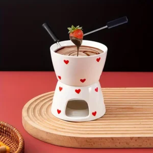 Mini-Fondue-Becher zum Schmelzen von Schokolade, Keramik-Käse-Fondue-Becher-Set, Weihnachtsdekoration für festliche Abendessen, Valentinstag