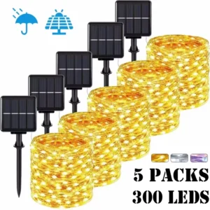 32M Solar LED Licht Outdoor Girlande Lampe Garten Fee Licht String Led Twinkle Wasserdichte Lampe Weihnachten Girlande Hof Dekoration