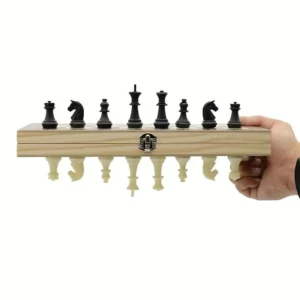 Schachbrett aus Massivholz, Internationales Schach, Magnetisches Standard-Lernspiel, Tragbares Faltbares Schachspiel-Set