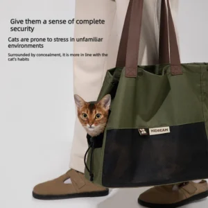 Cat Carrier Bag Shoulder, Lightweight Portable Cat Travel Bag, Foldable Pet Carrier for Small Cats Kittens