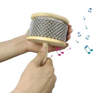 Holz Cabasa Percussion Hand Shaker Musik instrumente Edelstahl Perlen Schlag instrumente Shaker Holzgriff