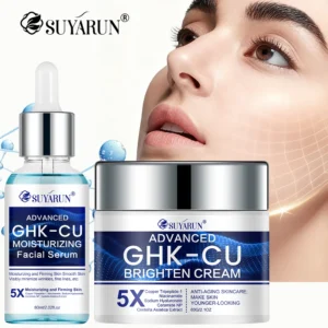 SUYARUN GHK-CU Creme & Serum - Anti-Aging Gesichtspflege, straffend und feuchtigkeitsspendend für alle Hauttypen, geeignet für Frauen.