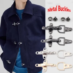 1/2/3/4/5P 4/5 cm Metallschnallen für Taschen Karabinerverschluss Mantel Gürtelschnalle Dekorativer Karabiner Knopf Jacke Feuerwehrmann Clips Zubehör