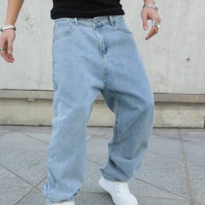 Spring Autumn Men Baggy Jeans Oversize Straight Loose Casual Denim Trousers Solid Color Streetwear Fashion Y2k Wide Leg Pants