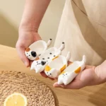 Ceramic Cat Dishes Dipping Plate Kitty Shaped Mini Sauce Dish Side Small Bowl Home Diningware Kitchen Table Decorative Cat Bowl