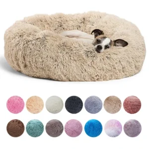40–90 cm, rundes Haustierbett in 6 Größen für großes Hundebett, superweiches Katzenbett, Plüsch-Hundehaus für mittelgroße Hunde, warmes Winterschlaf