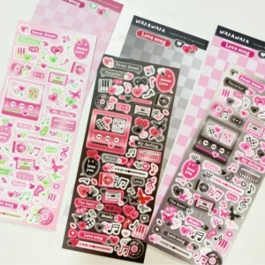 Musik Scrapbook Sticker Set – Koreanische Deko-Aufkleber für Handy, Laptop, Koffer, Motorrad, Journals und DIY-Projekte