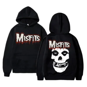 Horror Punk Misfits Schädel Rock Druck Hoodie Männlich Fleece Baumwolle Sweatshirt Männer Frauen Gothic Vintage Langarm Hoodies