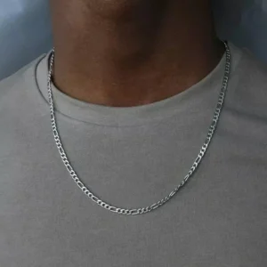 40-75 cm 925 Silber 4 mm Figaro Kette Halskette für Damen Herren Lange Halskette Hip Hop Schmuck Geschenk