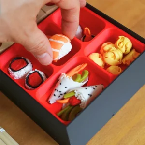 3D-Gedrucktes Sushi-Design Schachspiel, Faltbares Tragbares Schachbrett