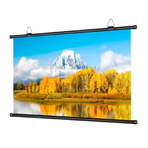 XIAOHUI Anti-Licht-dicke HD-Projektorleinwand 16:9 Wandmontierte Heimprojektionsleinwand ohne Loch 60/72/84/92/100/110/120/133 Zoll