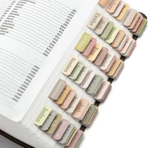 5 Blatt (75 Stück) Bibelregisterkarten mit großer Schrift und leicht zu lesenden Bibel-Journaling-Zubehör, selbstklebende Index-Etiketten, Aufkleber, Schreibwaren
