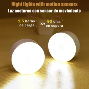 USB-Aufladbare LED-Nachtleuchte mit Bewegungssensor, Magnetische Kabellose Lampe, Warmweiß Ohne Flackern für Schrank, Bett, Kommode